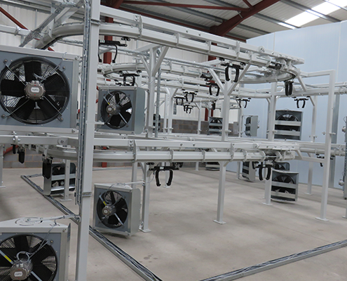 Conveyor with fans